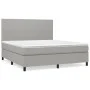 Box spring bed with light gray fabric mattress 180x200 cm by vidaXL, Beds and slatted bases - Ref: Foro24-3141633, Price: 585...