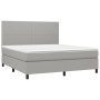 Box spring bed with light gray fabric mattress 180x200 cm by vidaXL, Beds and slatted bases - Ref: Foro24-3141633, Price: 599...
