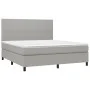 Box spring bed with light gray fabric mattress 180x200 cm by vidaXL, Beds and slatted bases - Ref: Foro24-3141633, Price: 585...