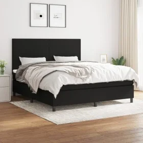 Box spring bed with black fabric mattress 160x200 cm by vidaXL, Beds and slatted bases - Ref: Foro24-3141627, Price: 555,10 €...