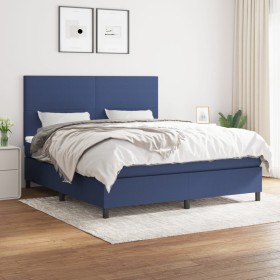 Boxspringbett mit blauer Stoffmatratze 160x200 cm von vidaXL, Betten und Lattenroste - Ref: Foro24-3141631, Preis: 550,39 €, ...