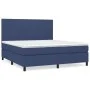 Box spring bed with blue fabric mattress 160x200 cm by vidaXL, Beds and slatted bases - Ref: Foro24-3141631, Price: 556,03 €,...