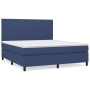 Cama box spring con colchón tela azul 160x200 cm de vidaXL, Camas y somieres - Ref: Foro24-3141631, Precio: 550,39 €, Descuen...