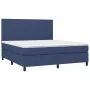 Box spring bed with blue fabric mattress 160x200 cm by vidaXL, Beds and slatted bases - Ref: Foro24-3141631, Price: 556,03 €,...