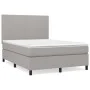 Box spring bed with light gray fabric mattress 140x190 cm by vidaXL, Beds and slatted bases - Ref: Foro24-3141609, Price: 510...