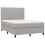 Box spring bed with light gray fabric mattress 140x190 cm by vidaXL, Beds and slatted bases - Ref: Foro24-3141609, Price: 510...