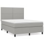 Box spring bed with light gray fabric mattress 140x190 cm by vidaXL, Beds and slatted bases - Ref: Foro24-3141689, Price: 480...