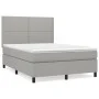 Box spring bed with light gray fabric mattress 140x190 cm by vidaXL, Beds and slatted bases - Ref: Foro24-3141689, Price: 479...