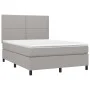 Box spring bed with light gray fabric mattress 140x190 cm by vidaXL, Beds and slatted bases - Ref: Foro24-3141689, Price: 479...