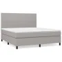 Boxspringbett mit hellgrauer Stoffmatratze 160x200 cm von vidaXL, Betten und Lattenroste - Ref: Foro24-3141625, Preis: 538,53...