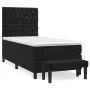 Box spring bed with black synthetic leather mattress 90x190 cm by vidaXL, Beds and slatted bases - Ref: Foro24-3137997, Price...