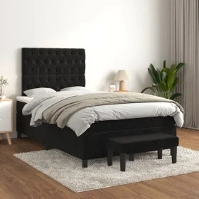 Box spring bed with black velvet mattress 120x200 cm by vidaXL, Beds and slatted bases - Ref: Foro24-3138015, Price: 453,28 €...