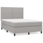 Box spring bed with light gray fabric mattress 140x200 cm by vidaXL, Beds and slatted bases - Ref: Foro24-3141697, Price: 450...