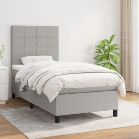 Boxspringbett mit hellgrauer Stoffmatratze 80x200 cm von vidaXL, Betten und Lattenroste - Ref: Foro24-3141729, Preis: 300,09 ...