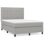 Box spring bed with light gray fabric mattress 140x190 cm by vidaXL, Beds and slatted bases - Ref: Foro24-3141769, Price: 516...