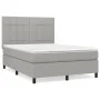 Box spring bed with light gray fabric mattress 140x190 cm by vidaXL, Beds and slatted bases - Ref: Foro24-3141769, Price: 511...