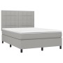 Box spring bed with light gray fabric mattress 140x190 cm by vidaXL, Beds and slatted bases - Ref: Foro24-3141769, Price: 516...
