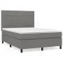 Box spring bed with dark gray fabric mattress 140x190 cm by vidaXL, Beds and slatted bases - Ref: Foro24-3141770, Price: 529,...