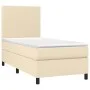 Box spring bed with cream fabric mattress 100x200 cm by vidaXL, Beds and slatted bases - Ref: Foro24-3141598, Price: 340,39 €...