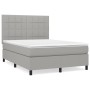 Box spring bed with light gray fabric mattress 140x200 cm by vidaXL, Beds and slatted bases - Ref: Foro24-3141777, Price: 492...