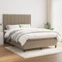 Box spring bed with taupe gray fabric mattress 140x200 cm by vidaXL, Beds and slatted bases - Ref: Foro24-3141781, Price: 506...