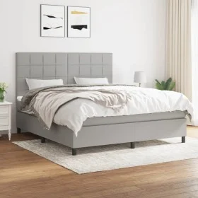 Box spring bed with light gray fabric mattress 160x200 cm by vidaXL, Beds and slatted bases - Ref: Foro24-3141785, Price: 534...