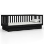 Solid black pine wood sofa bed 100x200 cm by vidaXL, Beds and slatted bases - Ref: Foro24-821573, Price: 159,96 €, Discount: %