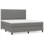 Box spring bed with dark gray fabric mattress 160x200 cm by vidaXL, Beds and slatted bases - Ref: Foro24-3141786, Price: 555,...