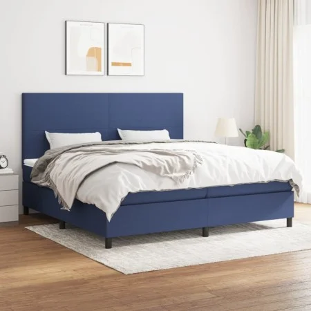 Cama box spring con colchón tela azul 200x200 cm de vidaXL, Camas y somieres - Ref: Foro24-3141647, Precio: 664,88 €, Descuen...