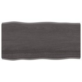 Tablero mesa madera tratada borde vivo marrón 100x50x(2-4) cm