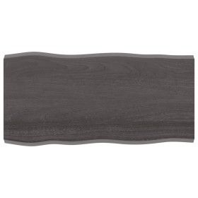 Treated wood table board with live edge, brown, 100x50x(2-4) cm by vidaXL, Table tops - Ref: Foro24-364017, Price: 51,95 €, D...