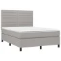 Box spring bed with light gray fabric mattress 140x190 cm by vidaXL, Beds and slatted bases - Ref: Foro24-3141849, Price: 514...