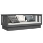 Sofá cama madera maciza de pino gris 80x200 cm