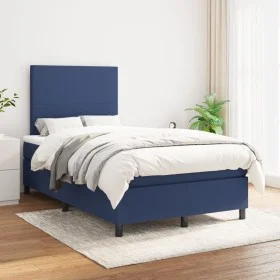 Box spring bed with blue fabric mattress 120x200 cm by vidaXL, Beds and slatted bases - Ref: Foro24-3141607, Price: 422,94 €,...