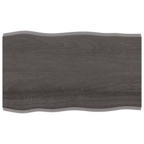 Treated wood table with live edge, brown, 100x60x(2-4) cm. by vidaXL, Table tops - Ref: Foro24-364020, Price: 60,15 €, Discou...