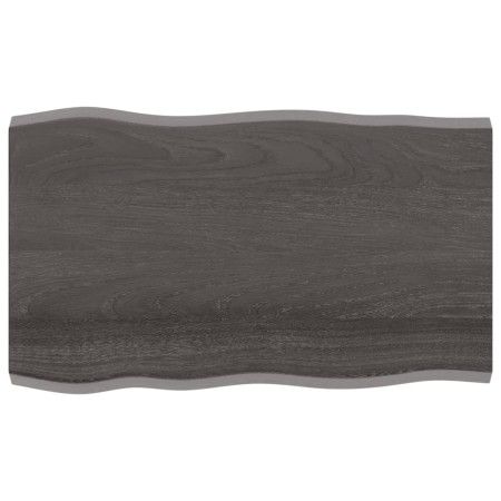 Treated wood table with live edge, brown, 100x60x(2-4) cm. by vidaXL, Table tops - Ref: Foro24-364020, Price: 60,15 €, Discou...