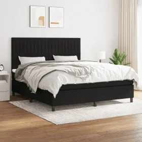 Box spring bed with black fabric mattress 180x200 cm by vidaXL, Beds and slatted bases - Ref: Foro24-3141955, Price: 599,74 €...