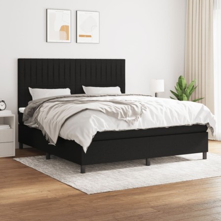 Box spring bed with black fabric mattress 180x200 cm by vidaXL, Beds and slatted bases - Ref: Foro24-3141955, Price: 605,79 €...