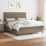 Box spring bed with taupe gray fabric mattress 160x200 cm by vidaXL, Beds and slatted bases - Ref: Foro24-3142029, Price: 641...