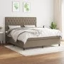 Cama box spring con colchón tela gris taupe 160x200 cm de vidaXL, Camas y somieres - Ref: Foro24-3142029, Precio: 625,56 €, D...
