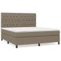 Cama box spring con colchón tela gris taupe 160x200 cm de vidaXL, Camas y somieres - Ref: Foro24-3142029, Precio: 625,56 €, D...