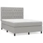 Box spring bed with light gray fabric mattress 140x190 cm by vidaXL, Beds and slatted bases - Ref: Foro24-3142009, Price: 506...