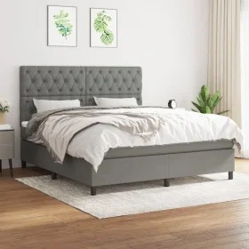Box spring bed with dark gray fabric mattress 160x200 cm by vidaXL, Beds and slatted bases - Ref: Foro24-3142026, Price: 586,...