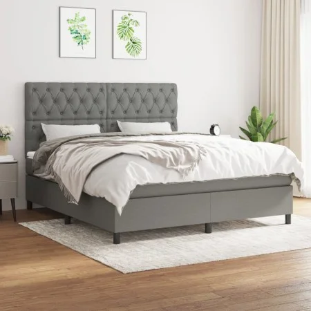 Box spring bed with dark gray fabric mattress 160x200 cm by vidaXL, Beds and slatted bases - Ref: Foro24-3142026, Price: 586,...
