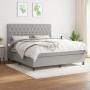 Box spring bed with light gray fabric mattress 160x200 cm by vidaXL, Beds and slatted bases - Ref: Foro24-3142025, Price: 593...