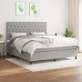 Cama box spring con colchón tela gris claro 160x200 cm de vidaXL, Camas y somieres - Ref: Foro24-3142025, Precio: 579,00 €, D...