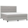 Box spring bed with light gray fabric mattress 160x200 cm by vidaXL, Beds and slatted bases - Ref: Foro24-3142025, Price: 593...