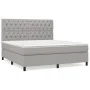 Cama box spring con colchón tela gris claro 160x200 cm de vidaXL, Camas y somieres - Ref: Foro24-3142025, Precio: 579,00 €, D...