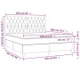 Box spring bed with light gray fabric mattress 160x200 cm by vidaXL, Beds and slatted bases - Ref: Foro24-3142025, Price: 593...