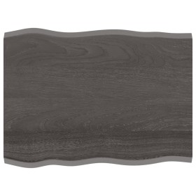 Tablero mesa madera tratada roble borde natural gris 80x60x2 cm
